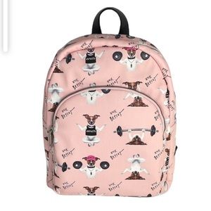 Betsey Johnson Jack Russell Terrier Dog Backpack Gym Yoga Blush Pink